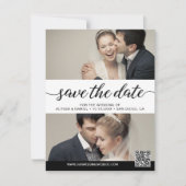 Modern Script Aangepaste Foto's Digitale bruiloft Kaart (Voorkant)