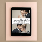 Modern Script Aangepaste Foto's Digitale bruiloft Kaart