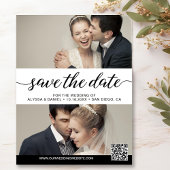 Modern Script Aangepaste Foto's Digitale bruiloft Kaart