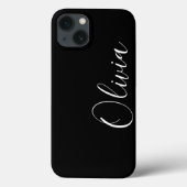 Modern script aangepaste naam monogram stijlvol zw Case-Mate iPhone case (Achterkant)