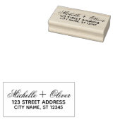 Modern Script Aangepaste Namen Trouwpaar Adres Rubberstempel (Gestempeld)