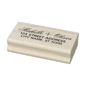 Modern Script Aangepaste Namen Trouwpaar Adres Rubberstempel (Stempel)