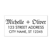 Modern Script Aangepaste Namen Trouwpaar Adres Rubberstempel (Afrduk)