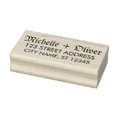Modern Script Aangepaste Namen Trouwpaar Adres Rubberstempel (Stempel)