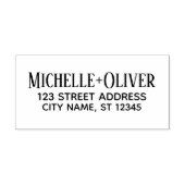 Modern Script Aangepaste Namen Trouwpaar Adres Rubberstempel (Afrduk)