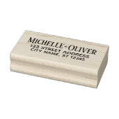 Modern Script Aangepaste Namen Trouwpaar Adres Rubberstempel (Stempel)
