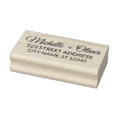 Modern Script Aangepaste Namen Trouwpaar Adres Rubberstempel (Stempel)