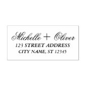 Modern Script Aangepaste Namen Trouwpaar Adres Rubberstempel (Afrduk)
