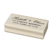 Modern Script Aangepaste Namen Trouwpaar Adres Rubberstempel (Stempel)