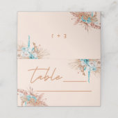 Modern Script Aardse Bruine Bloemen Huwelijk Plaatskaartje (Buitenkant ongevouwen)