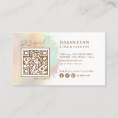 Modern Script Abstracte Waterverf penseelstreek Visitekaartje (Achterkant)