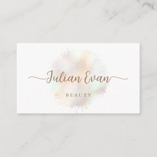 Modern Script Abstracte Waterverf penseelstreek Visitekaartje (Voorkant)