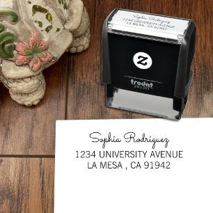 Modern Script Address Self Inking Rubber Stamp Zelfinktende Stempel