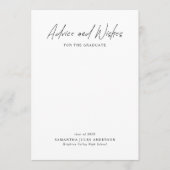 Modern Script Advice and Wishes Graduation Advieskaart (Voorkant)