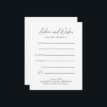 Modern Script Advice and Wishes Graduation Informatiekaartje<br><div class="desc">Celebrate your graduate with heartfelt words using this Modern Script Advice and Wishes Graduation Card. Featuring elegant flowing script paired with clean modern typography, this stylish card provides space for friends and family to share personal messages, encouragement, and words of wisdom. Perfect for high school or college graduation parties, Class...</div>