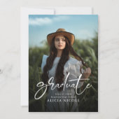 Modern Script  Afgestudeerd 2 Foto's Afstuderen Kaart (Voorkant)
