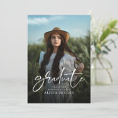 Modern Script  Afgestudeerd 2 Foto's Afstuderen Kaart (Staand voorkant)