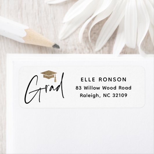 Modern Script Afstudeer Retouradres Etiket (Insitu)