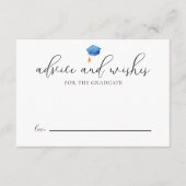 Modern Script Afstudeerder Advies Blauw Afstuderen Informatiekaartje (Voorkant)