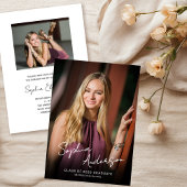 Modern Script Afstudeerder Naam Foto Graduation Pa Kaart