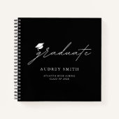 Modern Script Afstudeerfeest Gastboek Notitieboek (Voorkant)