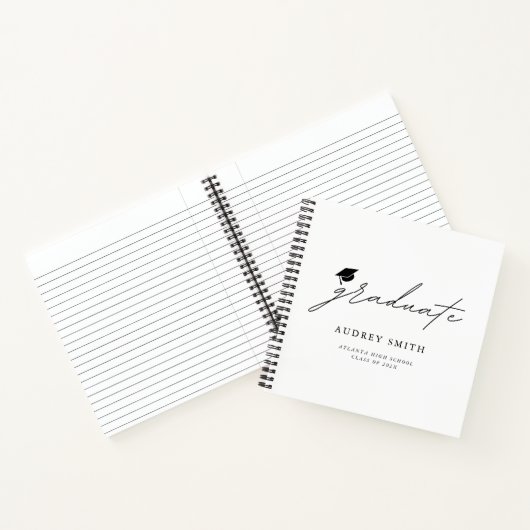Modern Script Afstudeerfeest Gastboek Notitieboek (Binnen)