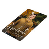 Modern Script Afstudeerfoto Eenvoudige Afstuderen Magneet (Linkerzijde)