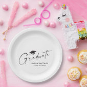 Modern Script Afstudeerproject Zwart en Wit Afstud Papieren Bordje (Feest)
