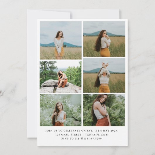 Modern Script Afstuderen 10 foto's Afstuderen Kaart (Achterkant)