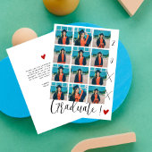 Modern Script Afstuderen 12 fotocollage dank u Bedankkaart