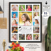 Modern script Afstuderen 15 fotocollage Poster