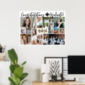 Modern script Afstuderen 17 fotocollage Poster (Thuiskantoor)