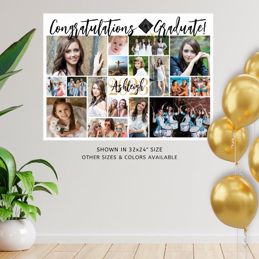 Modern script Afstuderen 17 fotocollage Poster