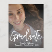 Modern Script afstuderen 2025 Fotouitnodiging (Voorkant)