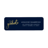 Modern Script Afstuderen 2026 Retouradres Etiket (Voorkant)