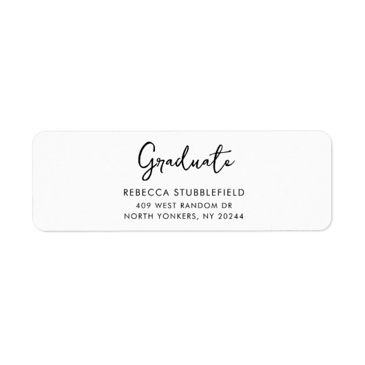 Modern Script Afstuderen 2026 Retouradres Etiket (Voorkant)