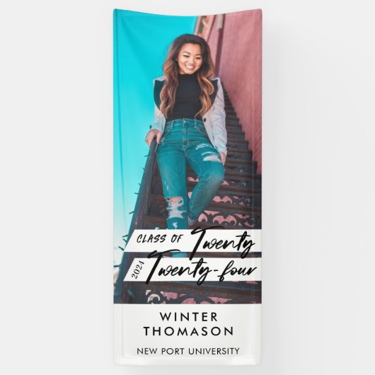 Modern script Afstuderen 222 foto Spandoek (Verticaal)