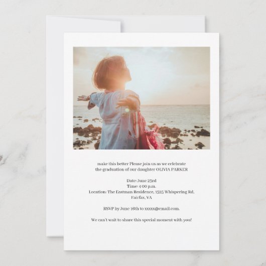 Modern script Afstuderen 2 foto Afstuderen Kaart (Achterkant)