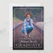 Modern Script Afstuderen 2 foto-Afstuderen Kaart (Voorkant)