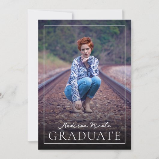 Modern Script Afstuderen 2 foto-Afstuderen Kaart (Voorkant)