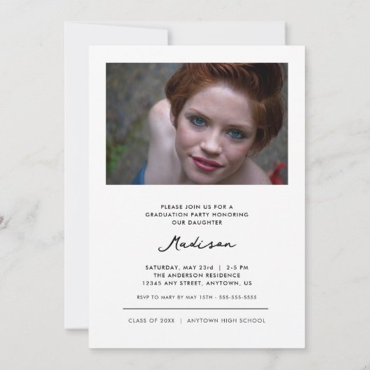 Modern Script Afstuderen 2 foto-Afstuderen Kaart (Achterkant)