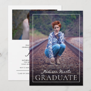 Modern Script Afstuderen 2 foto-Afstuderen Kaart