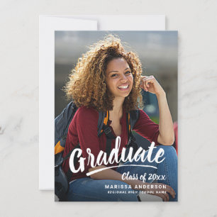 Modern Script Afstuderen 2-zijdig fotofeest Aankondiging