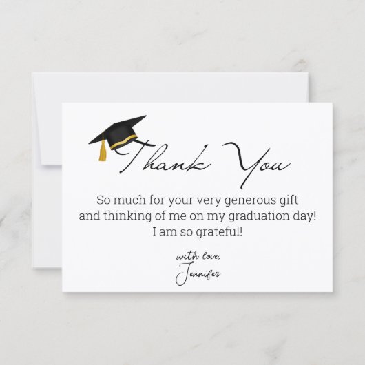 Modern Script afstuderen 3 Fotocollage Minimal Bedankkaart (Achterkant)