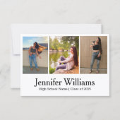 Modern Script afstuderen 3 Fotocollage Minimal Bedankkaart (Voorkant)