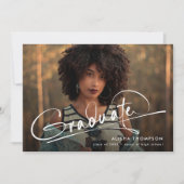 Modern Script Afstuderen 3 Photo Collage Afstudere Aankondiging (Voorkant)