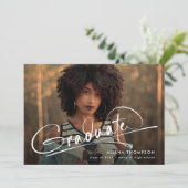 Modern Script Afstuderen 3 Photo Collage Afstudere Aankondiging (Staand voorkant)