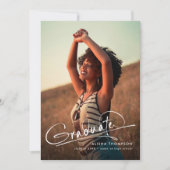 Modern Script Afstuderen 3 Photo Collage Afstudere Aankondiging (Voorkant)