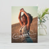 Modern Script Afstuderen 3 Photo Collage Afstudere Aankondiging (Staand voorkant)