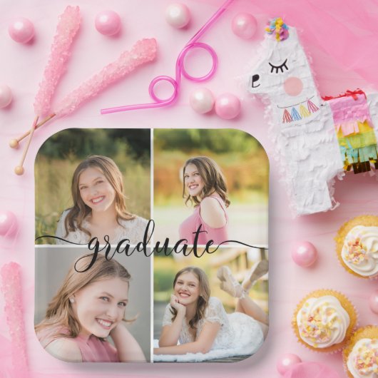 Modern script AFSTUDEREN 4 Bord voor fotoCollage (Feest)